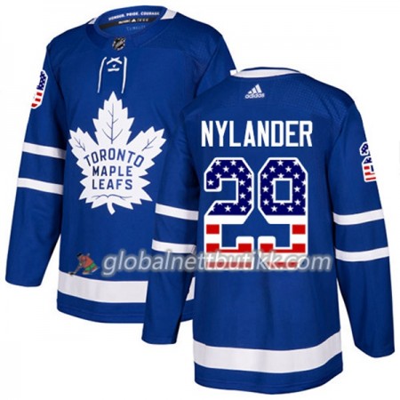 Toronto Maple Leafs Hockeydrakt William Nylander 29 2017-2018 USA Flag Fashion Blå Adidas Authentic - Herre
